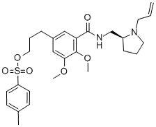 Molecular Structure of 166173-74-6 ((S)-2,3-DIMETHOXY-5-[3-[[(4-METHYLPHENYL)-SULFONYL]OXY]-PROPYL]-N-[[1-(2-PROPENYL)-2-PYRROLIDINYL]METHYL]-BENZAMIDE)
